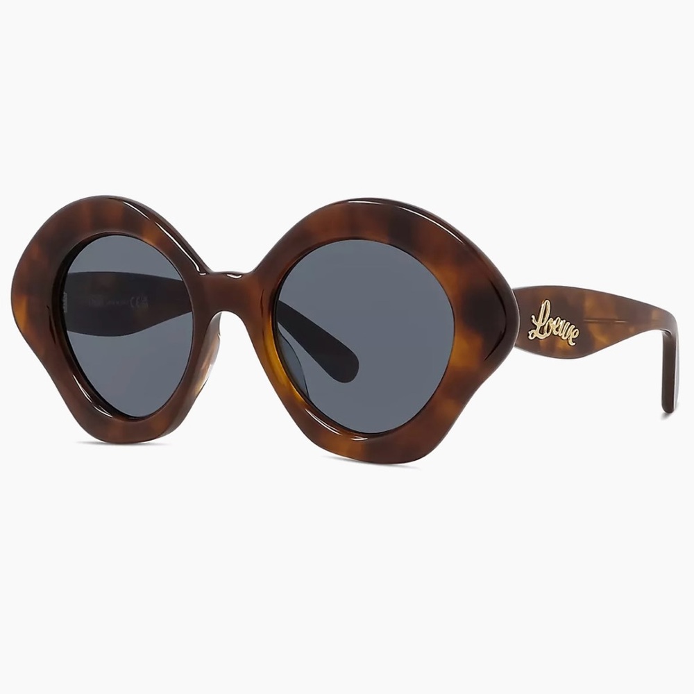 LOEWE NWT sunglasses. Curved geometric frames. Blonde Havana Blue. Beautiful.